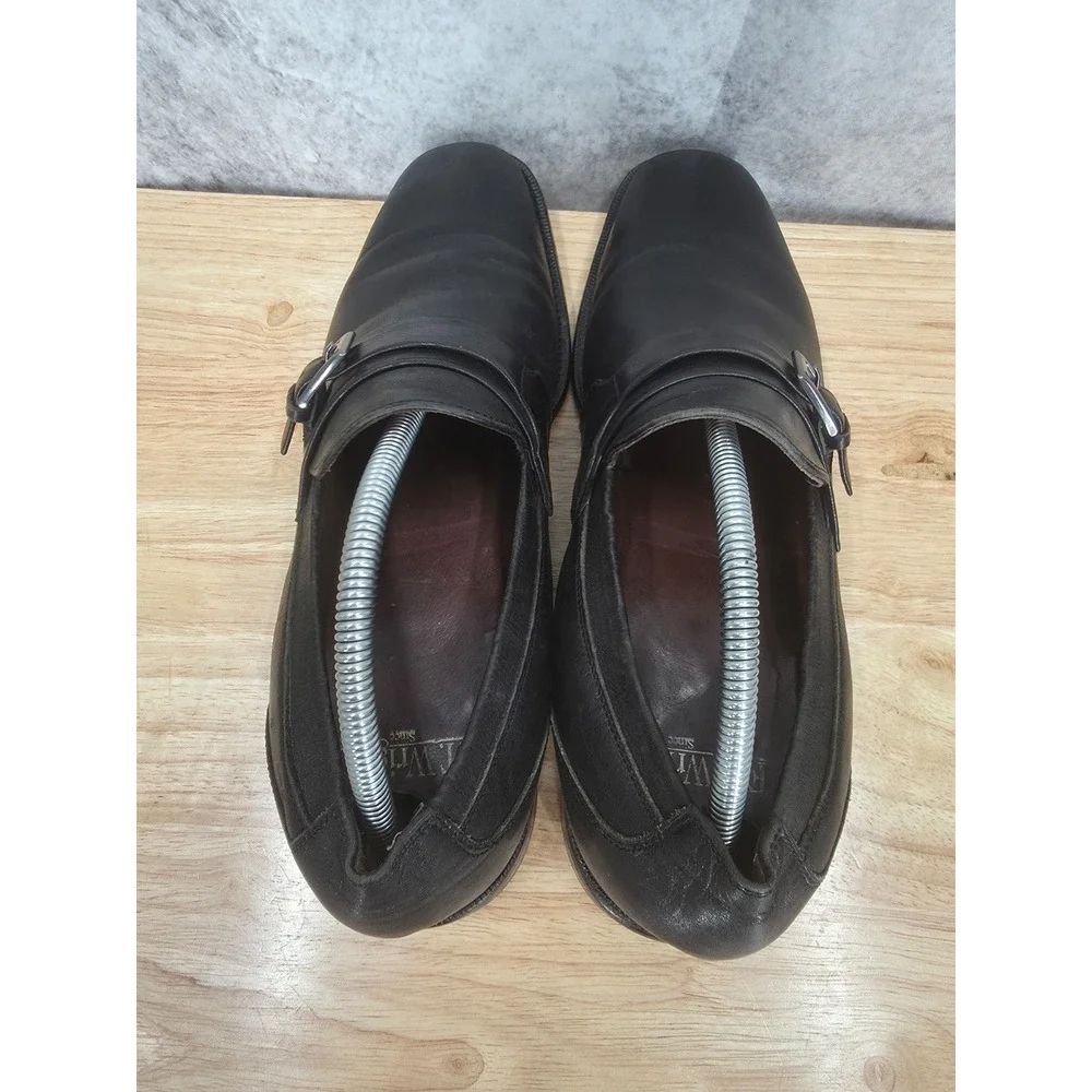 E. T Wright Loafers Mens 10.5 D Black Leather Monk Strap Italy Dress Shoe